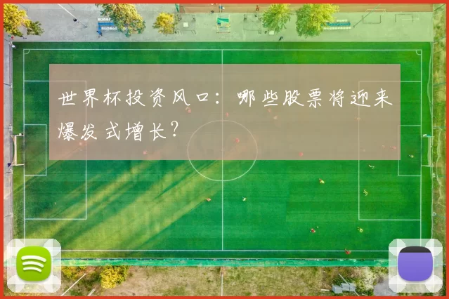 世界杯投资风口：哪些股票将迎来爆发式增长？