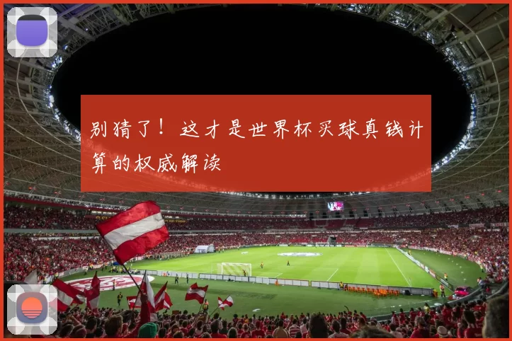 别猜了!这才是世界杯买球真钱计算的权威解读